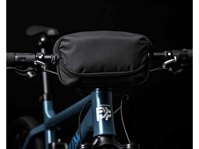 Small top tube bag with zipper access on a mountain bike