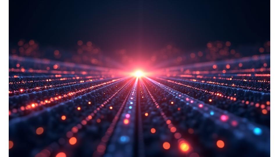Visual representation of data flowing securely through various optimized channels, depicting responsible data utilization.